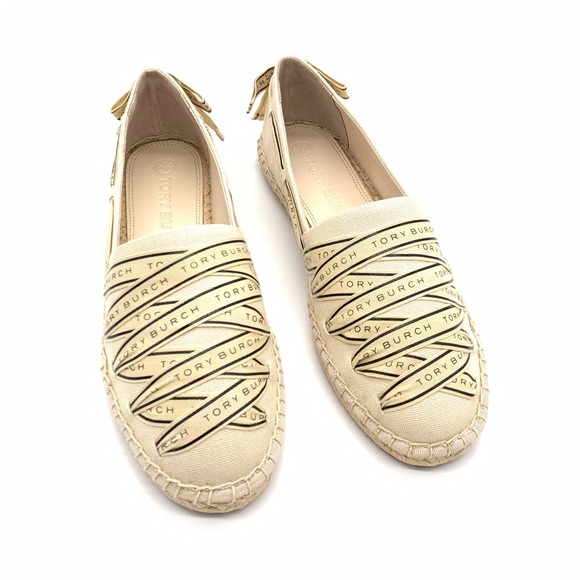NIB Tory Burch Tory Ribbon Espadrille-Recycled Canvass - Picture 6 of 6